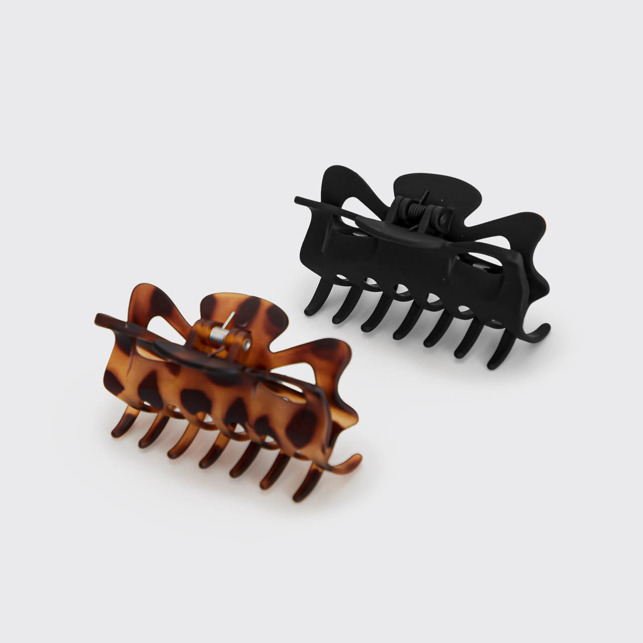 Ensemble de 2 pinces à cheveux noires et écaille de tortue - grand
