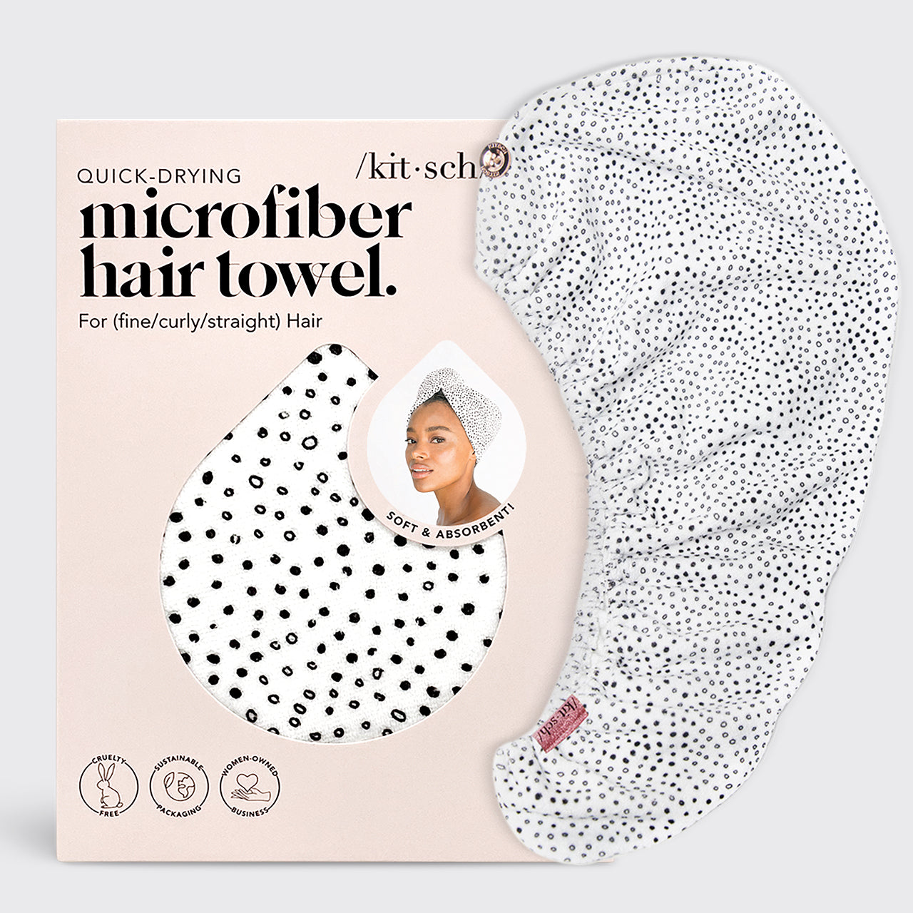 Microfiber Hair Towel - Micro Dot – KITSCH