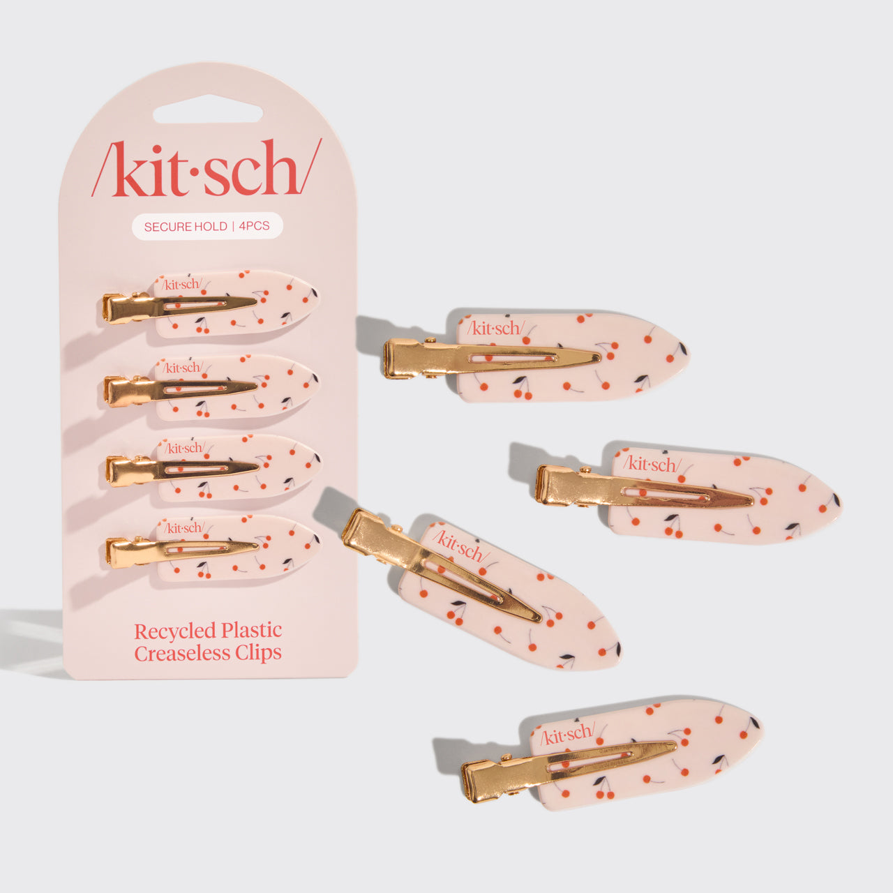 Cherry Print Creaseless Clips 4pc Set – KITSCH1