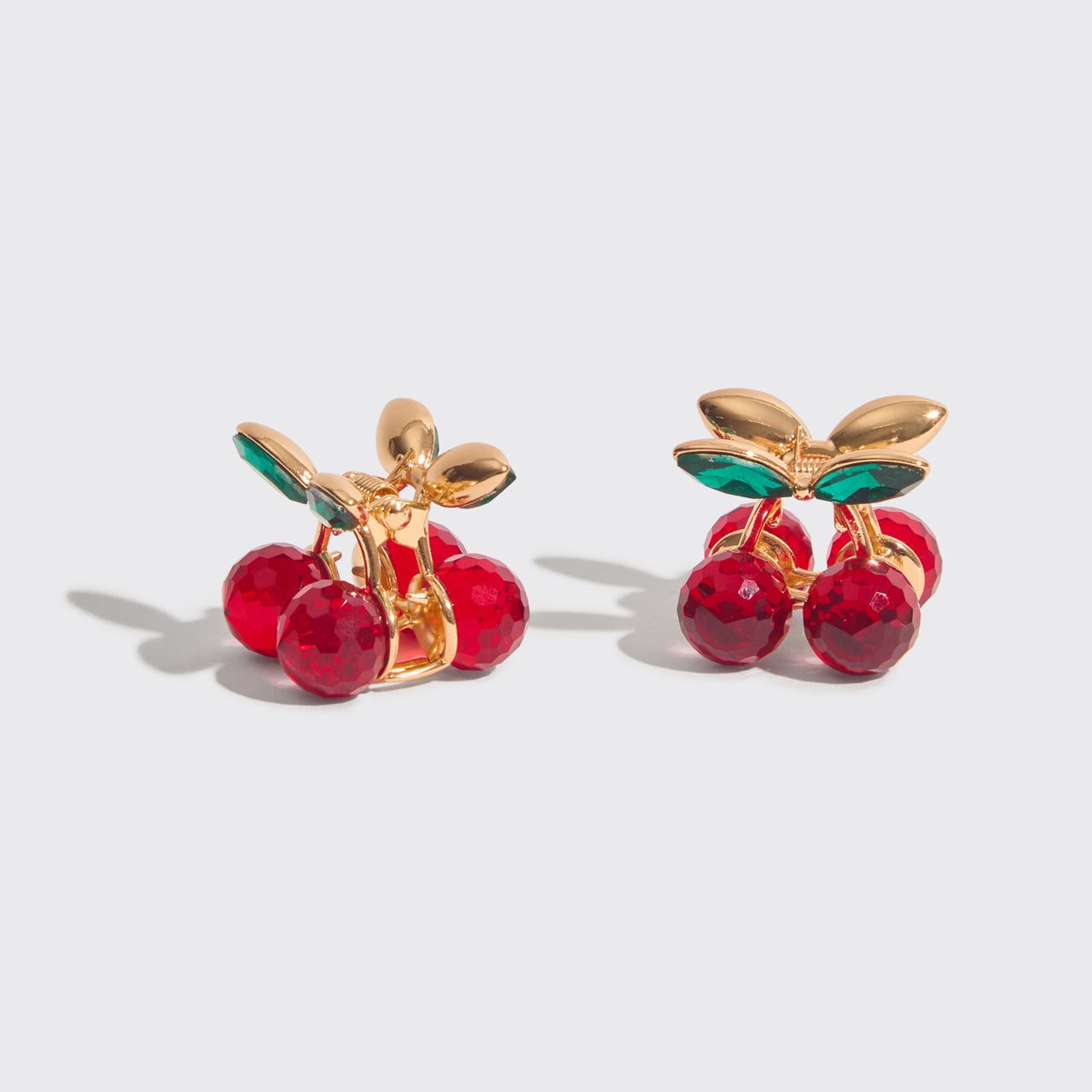 Mini pinces à griffes en strass, set de 2 pièces - Cerise