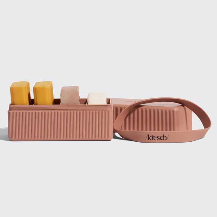 Estuche de viaje con 4 compartimentos - Terracota