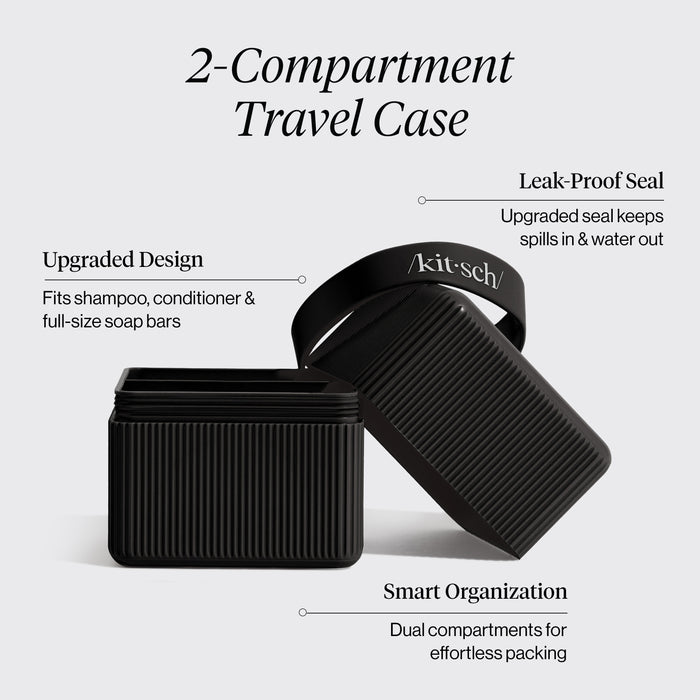 Estuche de viaje con 2 compartimentos - Negro
