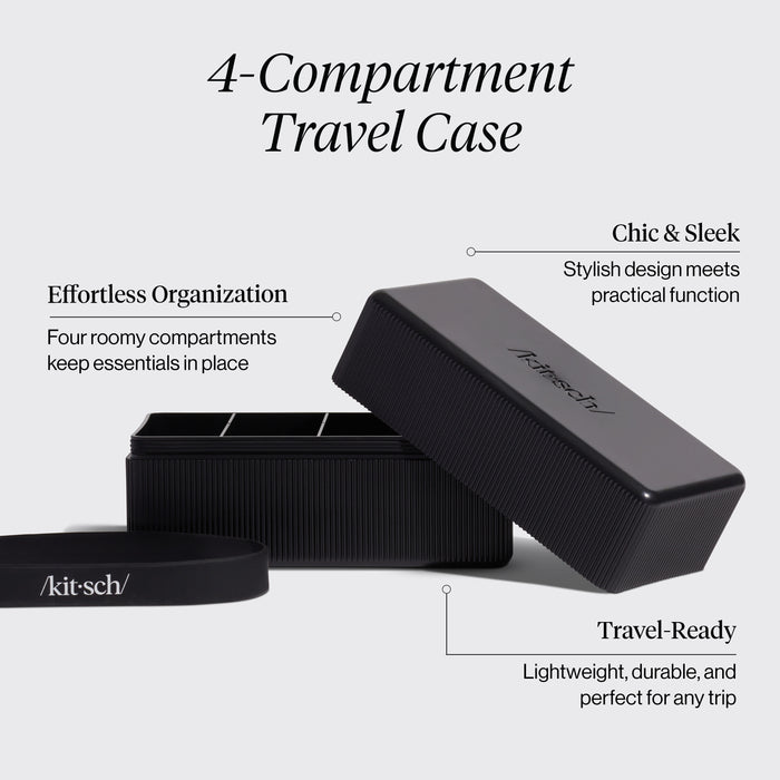 Estuche de viaje con 4 compartimentos - Negro