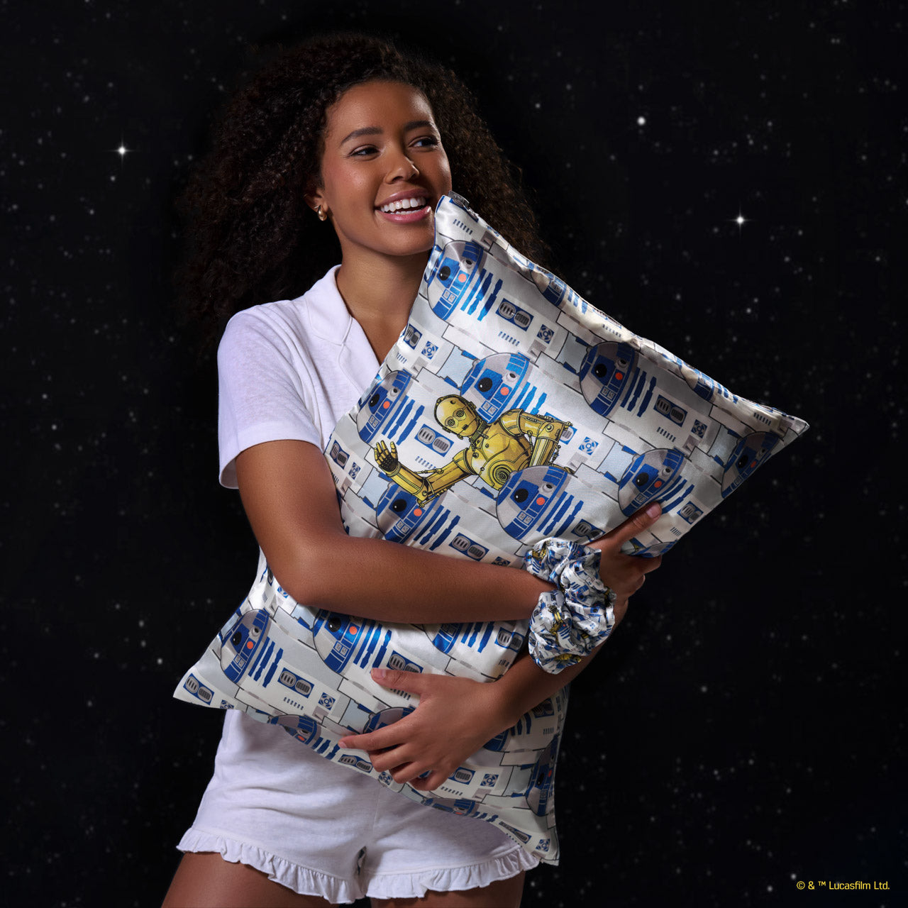 Star Wars™ & Kitsch Satin Pillowcase in R2-D2 & C-3PO