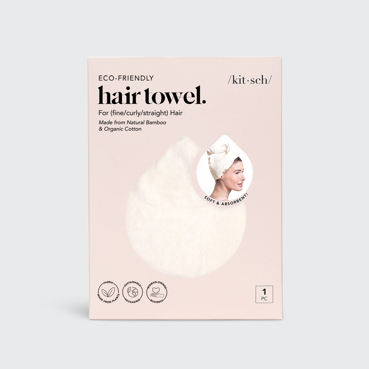 Umweltfreundliches Haarhandtuch - Weiß