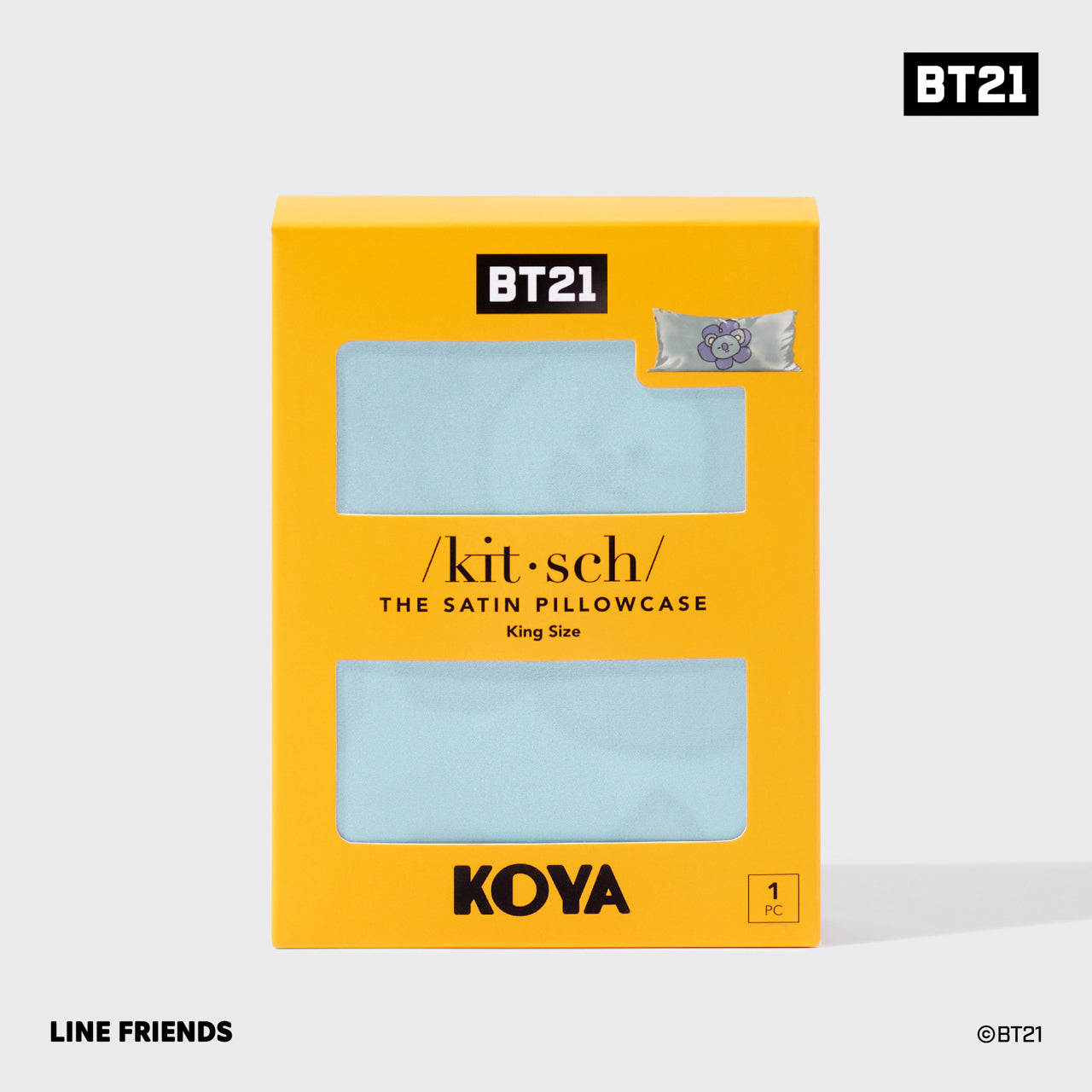 Kitsch x BT21 Taie d'oreiller en satin KOYA - King