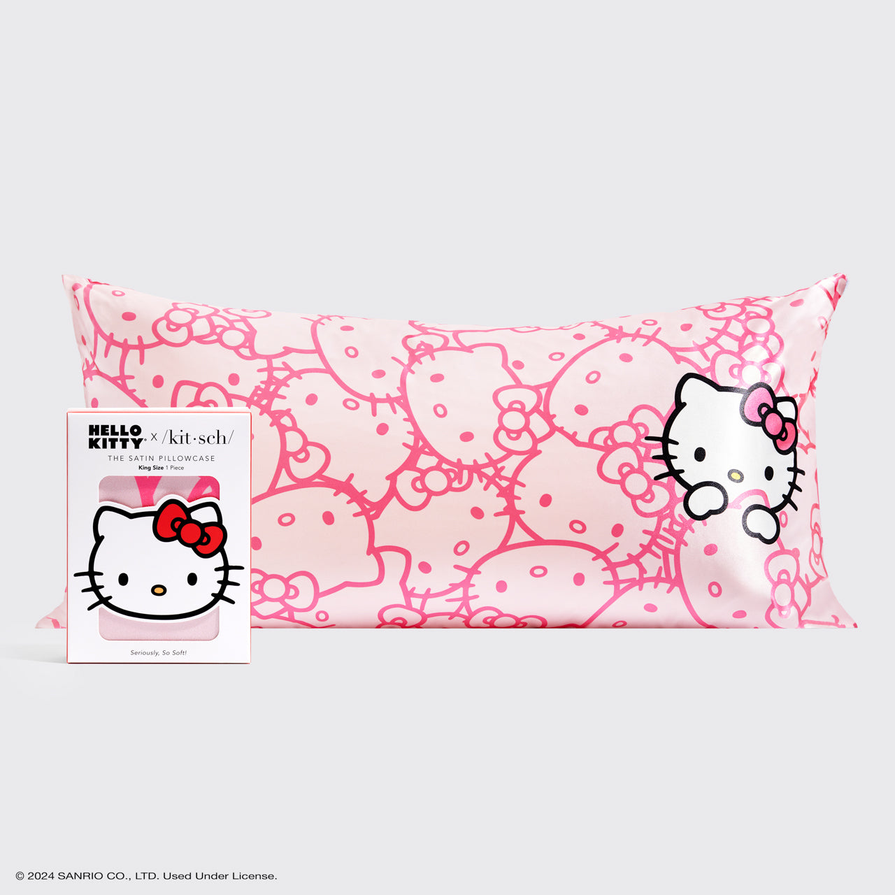 Kitsch x Hello Kitty Kopfkissenbezug Pink  Hello Kitty Gesichter - King