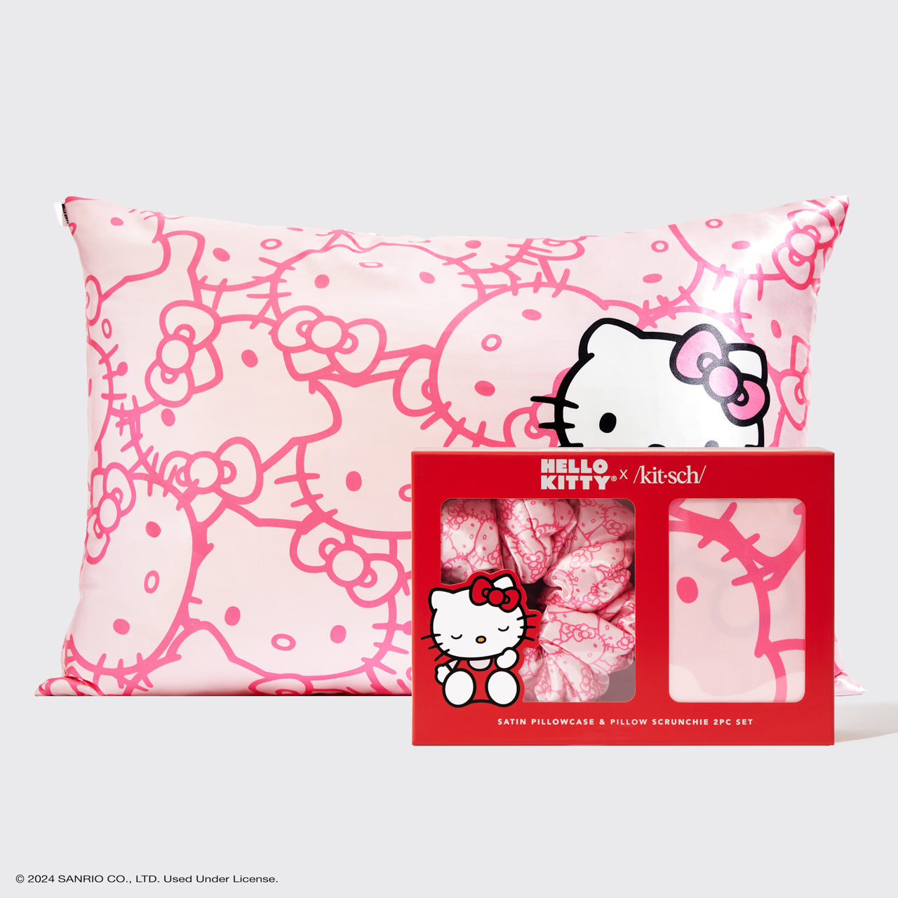 Kitsch x Hello Kitty Funda de almohada de satén + Coletero para dormir