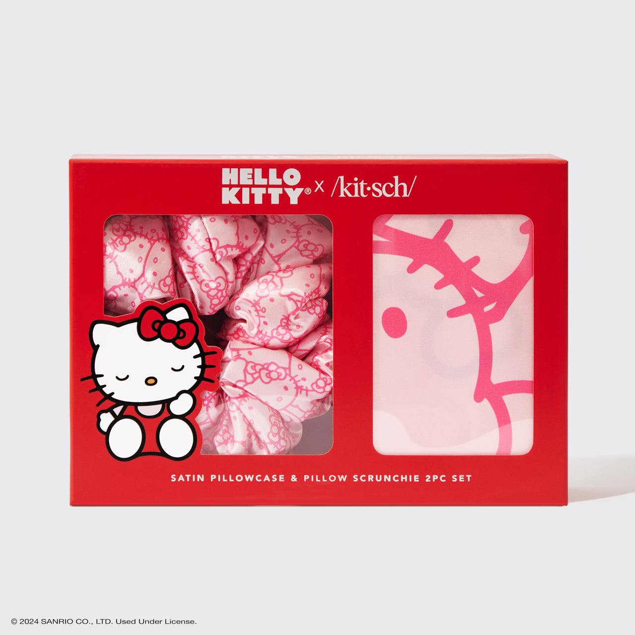 Kitsch x Hello Kitty Funda de almohada de satén + Coletero para dormir