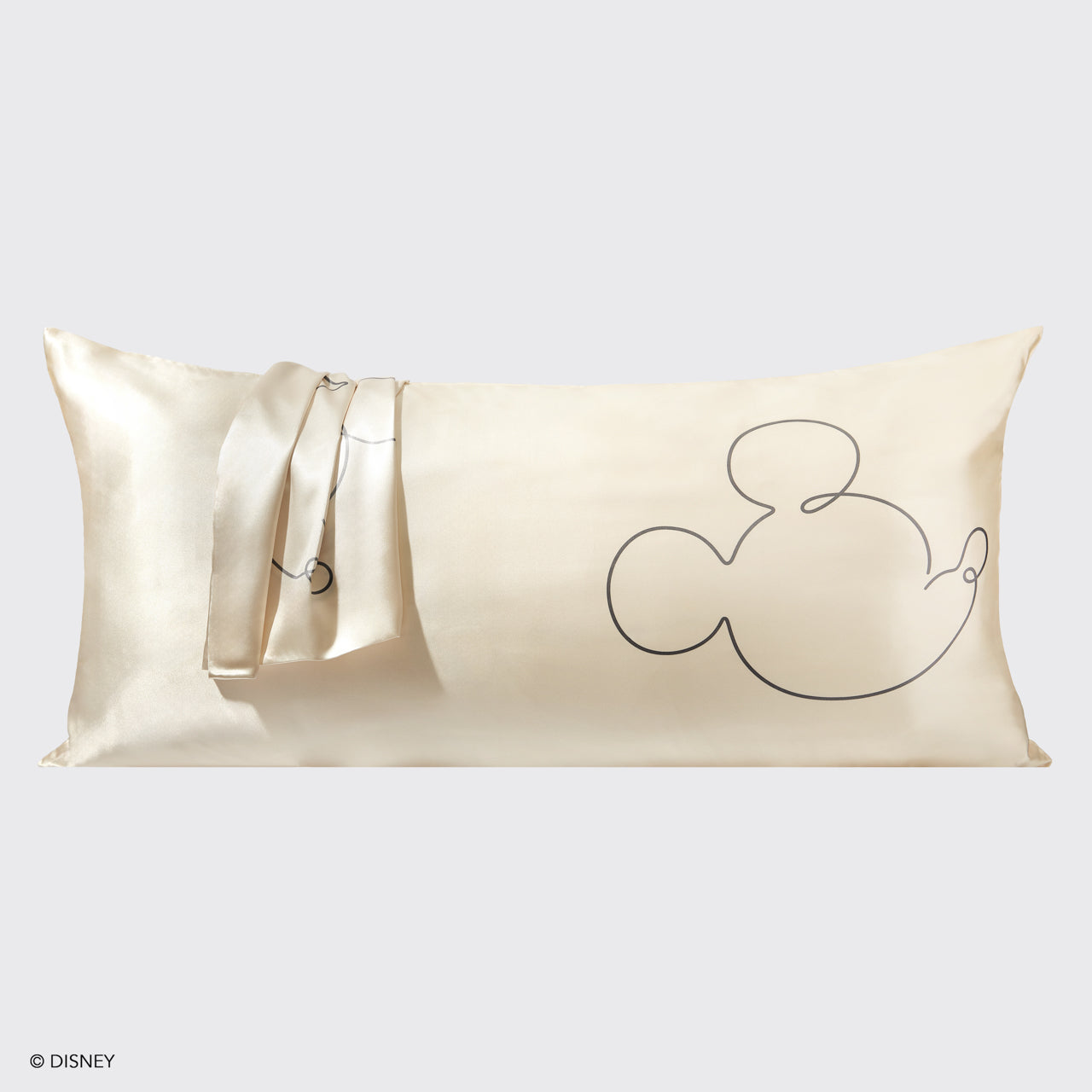 Fronha de Cetim Kitsch & Mickey e Minnie King Mr. Mouse - Creme