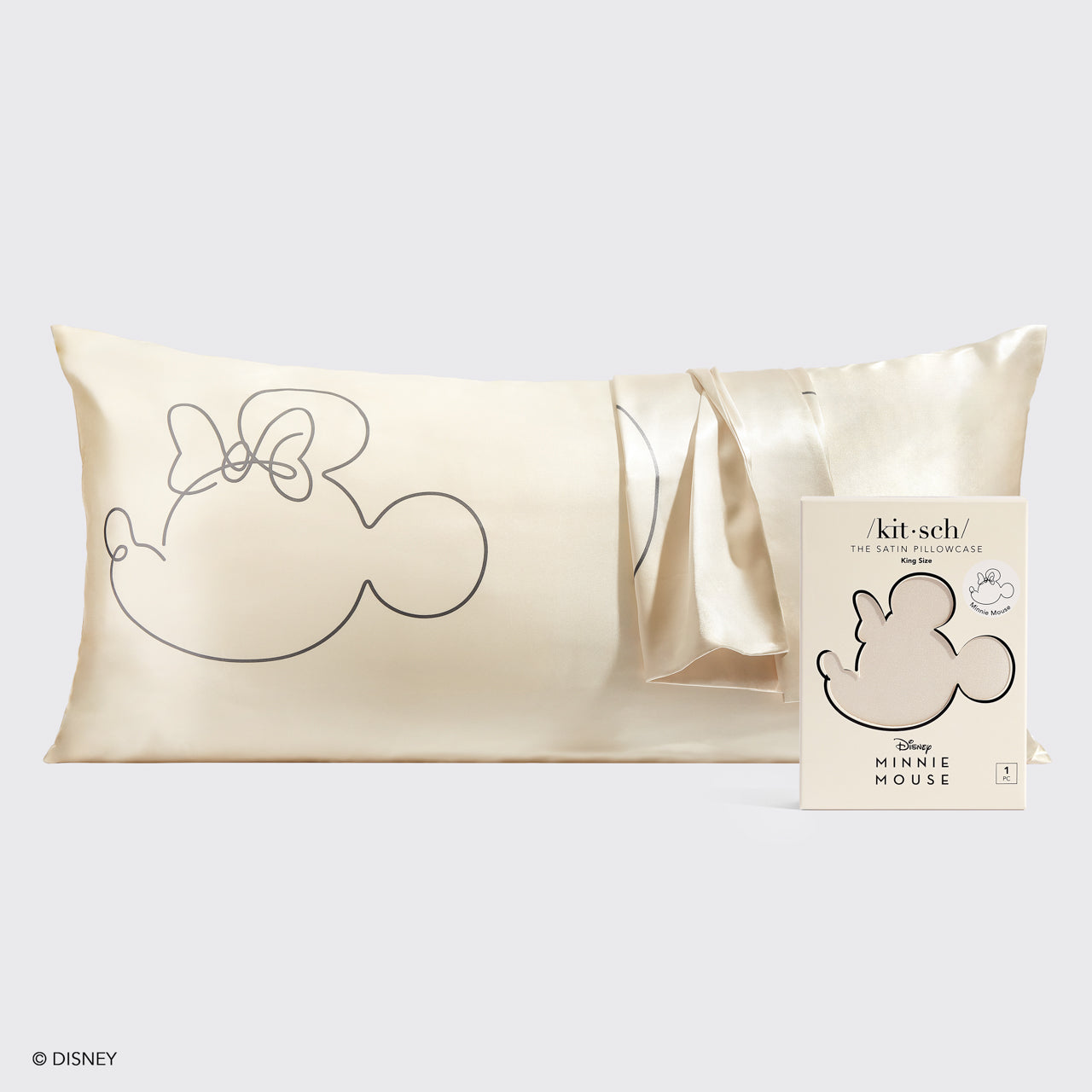 Kitsch x Mickey y Minnie Funda de almohada de satén Sra. Mouse - King