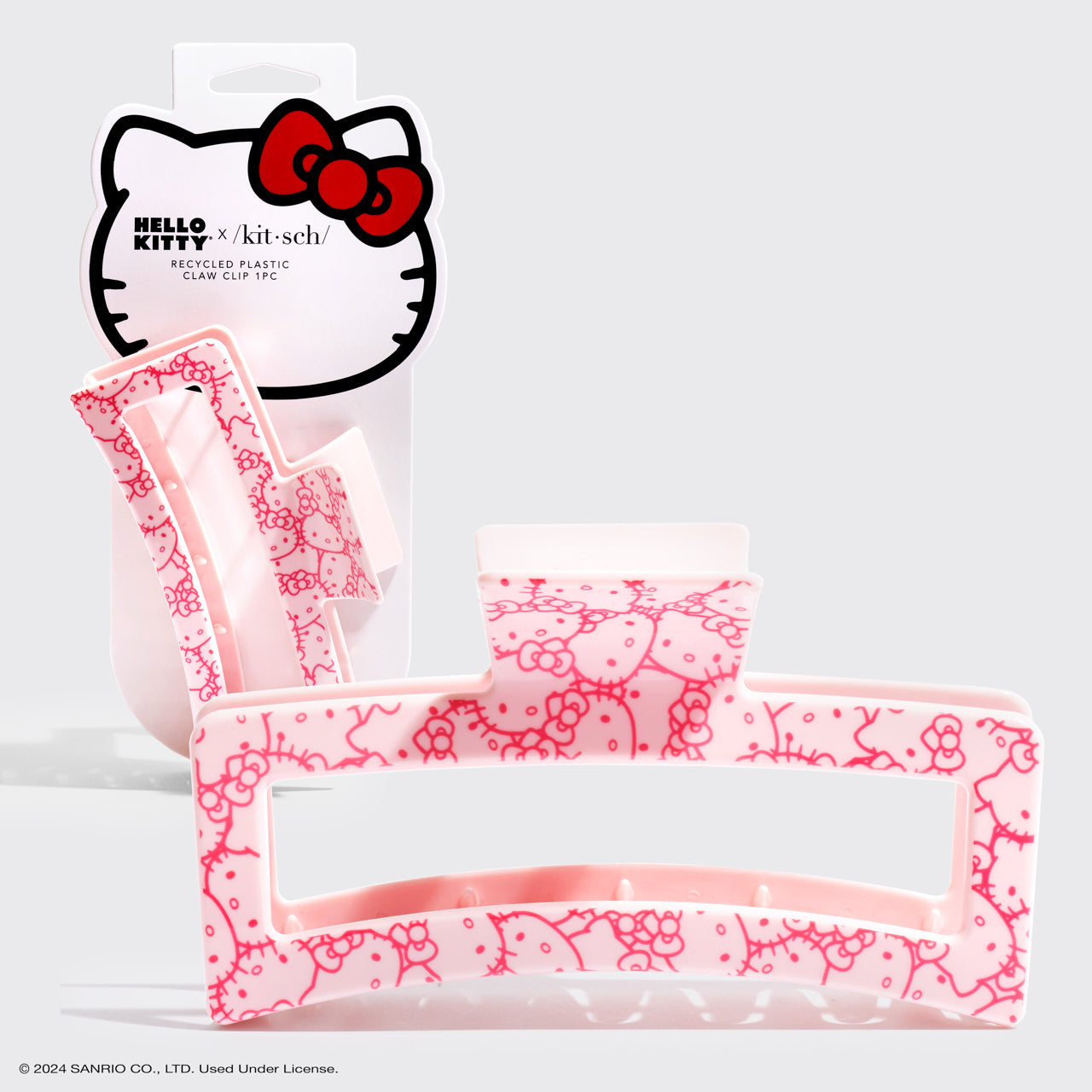 Hello Kitty x Kitsch Jumbo-Haarklammer – Rosa Hello Kitty-Gesichter