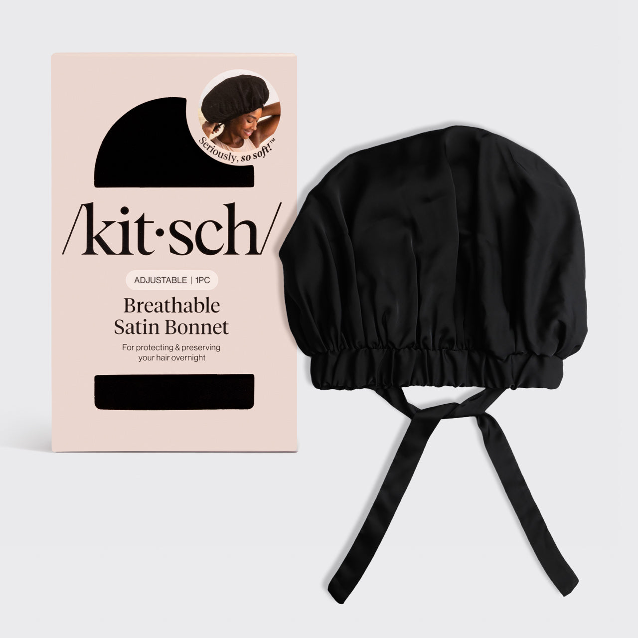 Black Satin Bonnet - XL | KITSCH