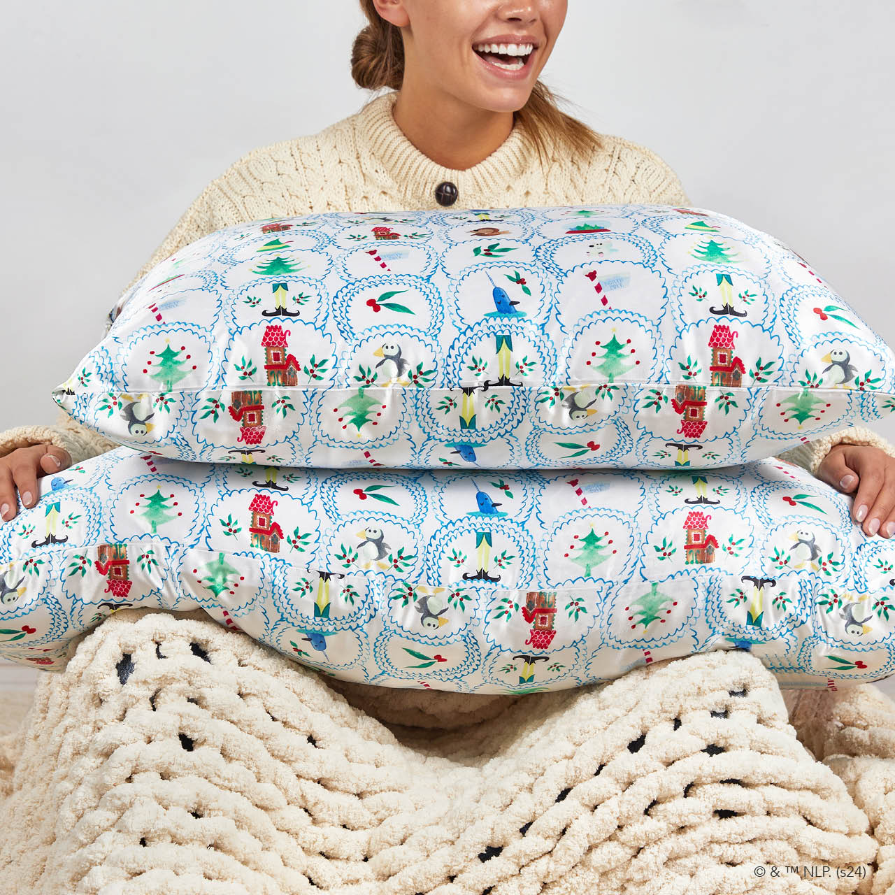 Elf x Kitsch Funda de almohada de satén - Polo Norte