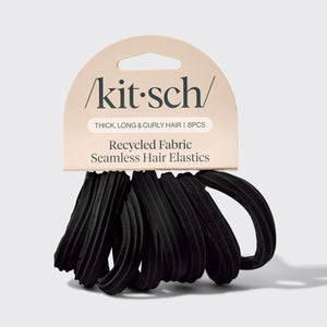 Nahtlose Haargummis 8er Set - Schwarz