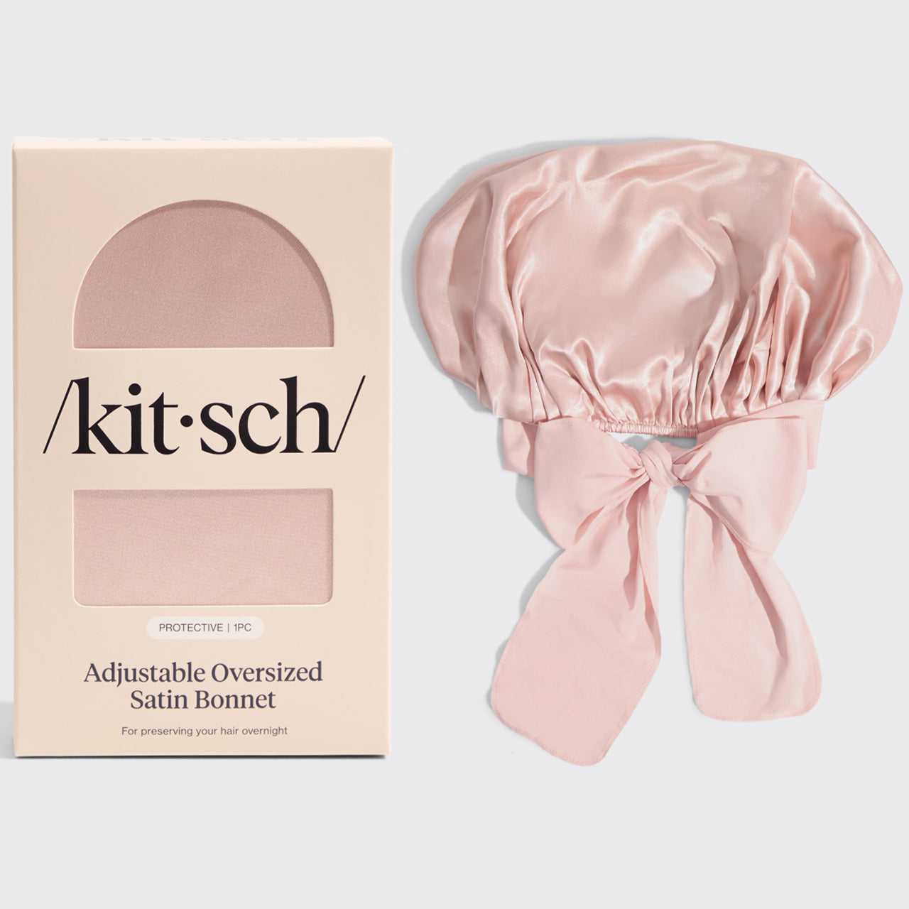 Blush Oversized Satin Bonnet – KITSCH - Main Image