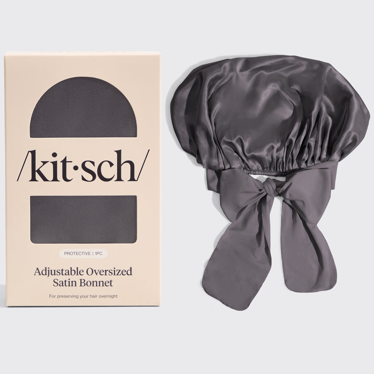 Charcoal Oversized Satin Bonnet – KITSCH
