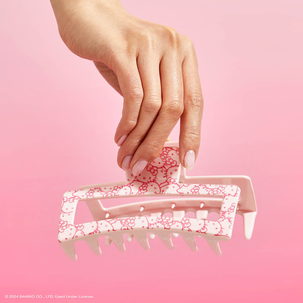 Hello Kitty x Kitsch Jumbo-Haarklammer – Rosa Hello Kitty-Gesichter