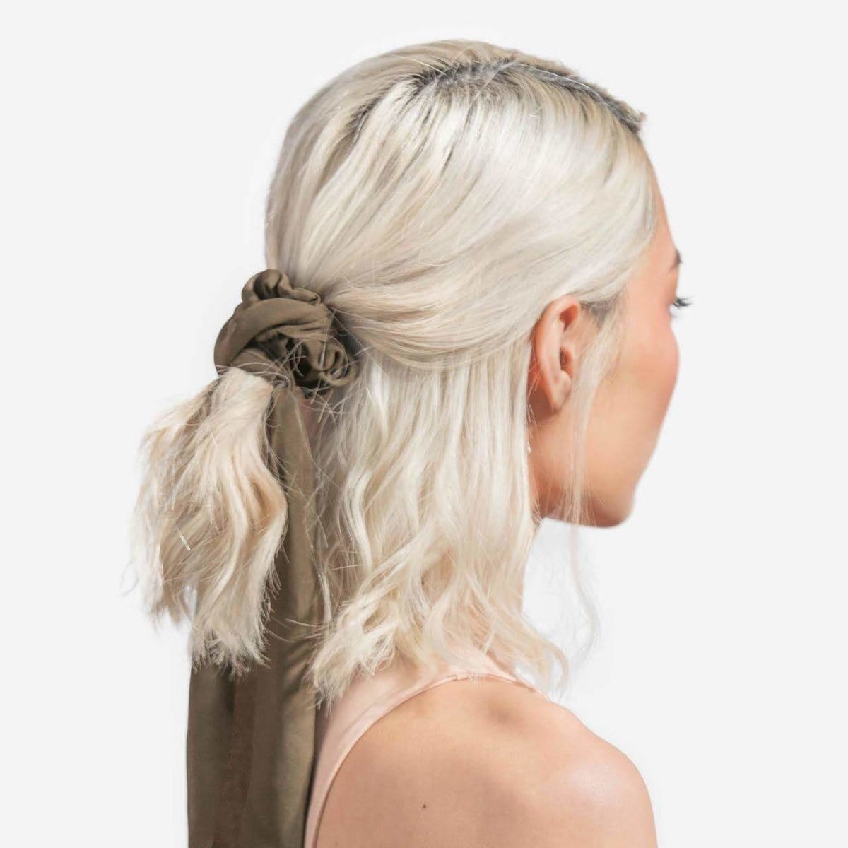 Crepe Scarf Scrunchie 2pc Set - Moss Hair Accessories Hair Accessories