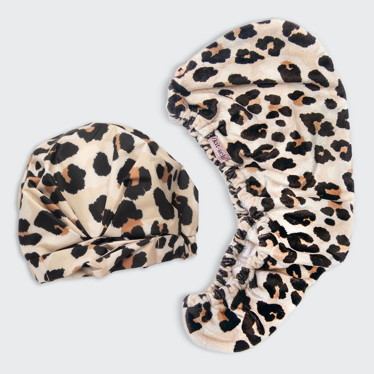 Luxe Leopard Shower Cap & Hair Towel Bundle KITSCH