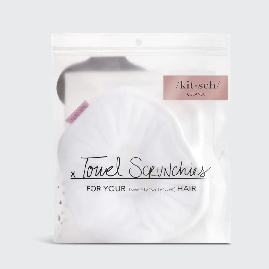 Microfiber Quick-Dry Towel Scrunchies 2pc - White