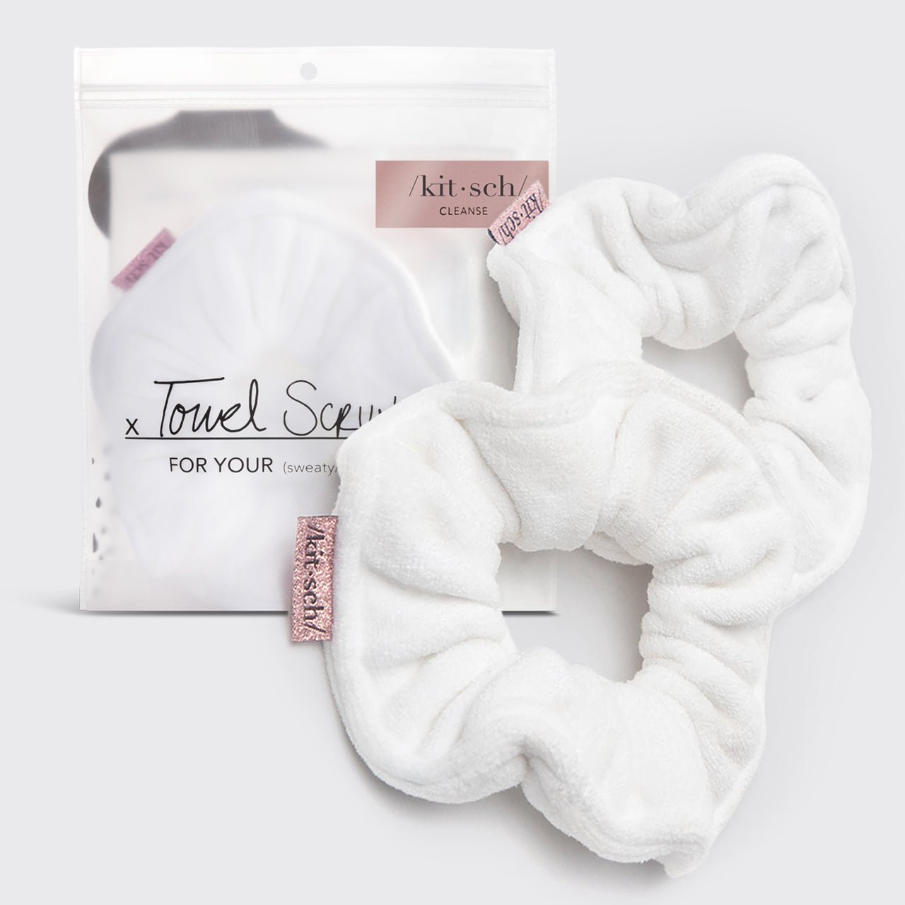 Microfiber Quick-Dry Towel Scrunchies 2pc - White