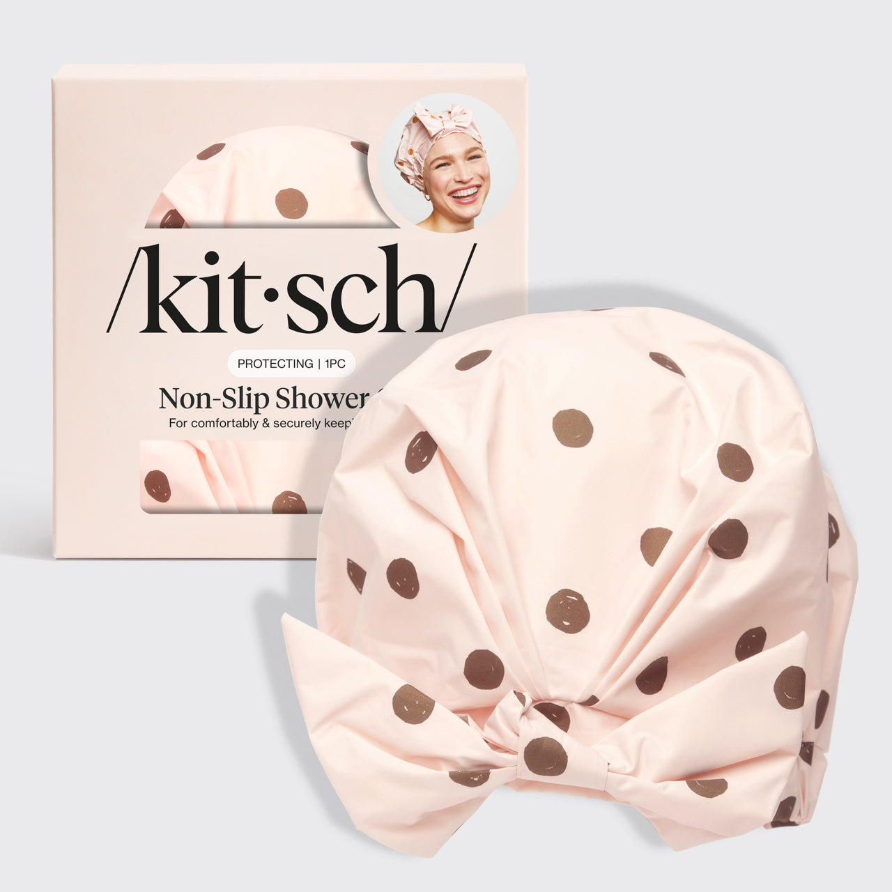 Blush Dot Shower Cap