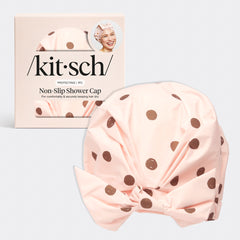 Cuffia da doccia - rosa con pois
