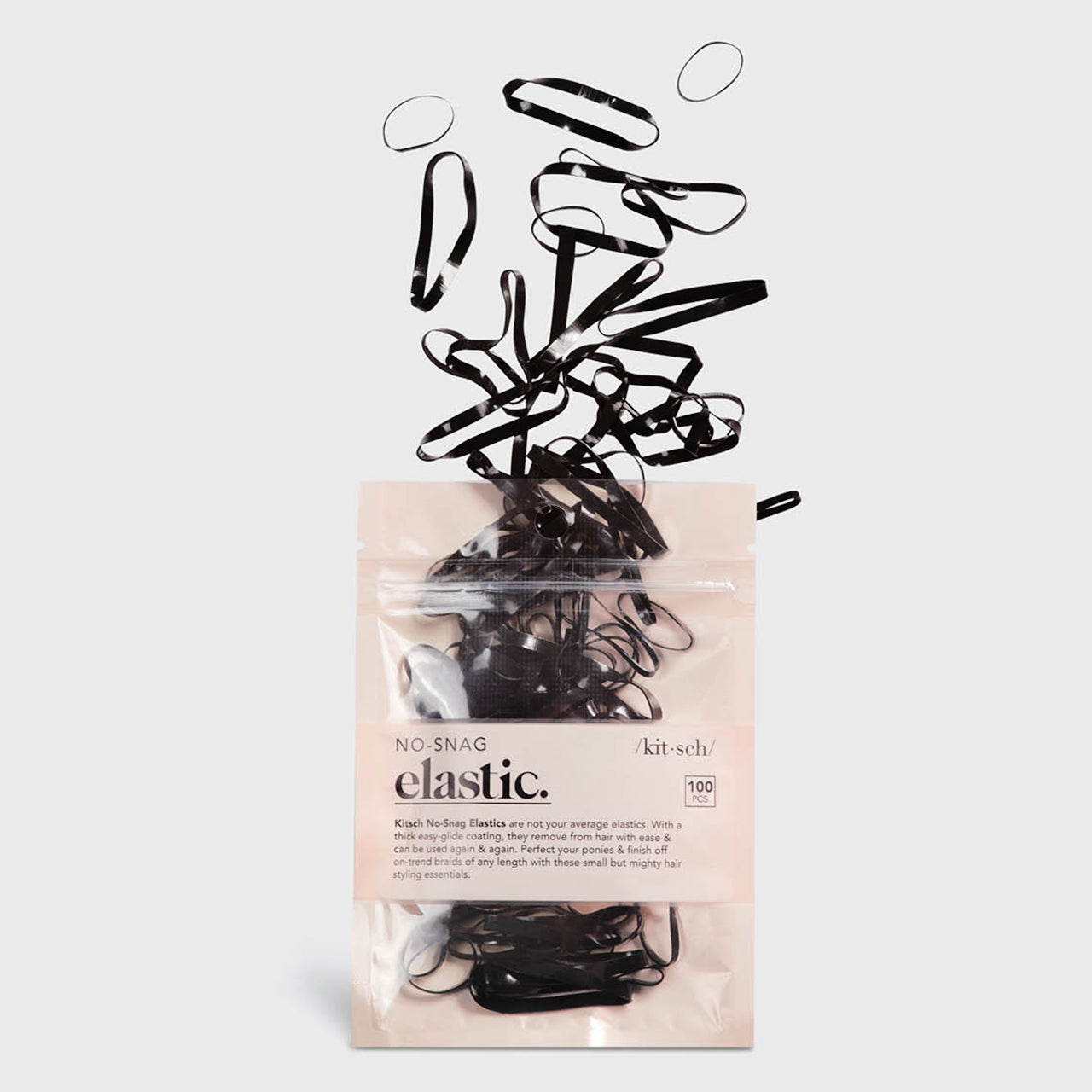 Black No-Snag Elastics 100pc Set – KITSCH