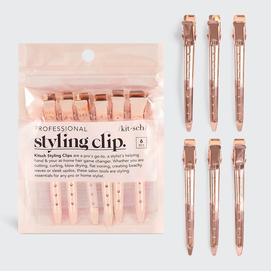 Styling Hair Clips 6pc (Rose Gold)