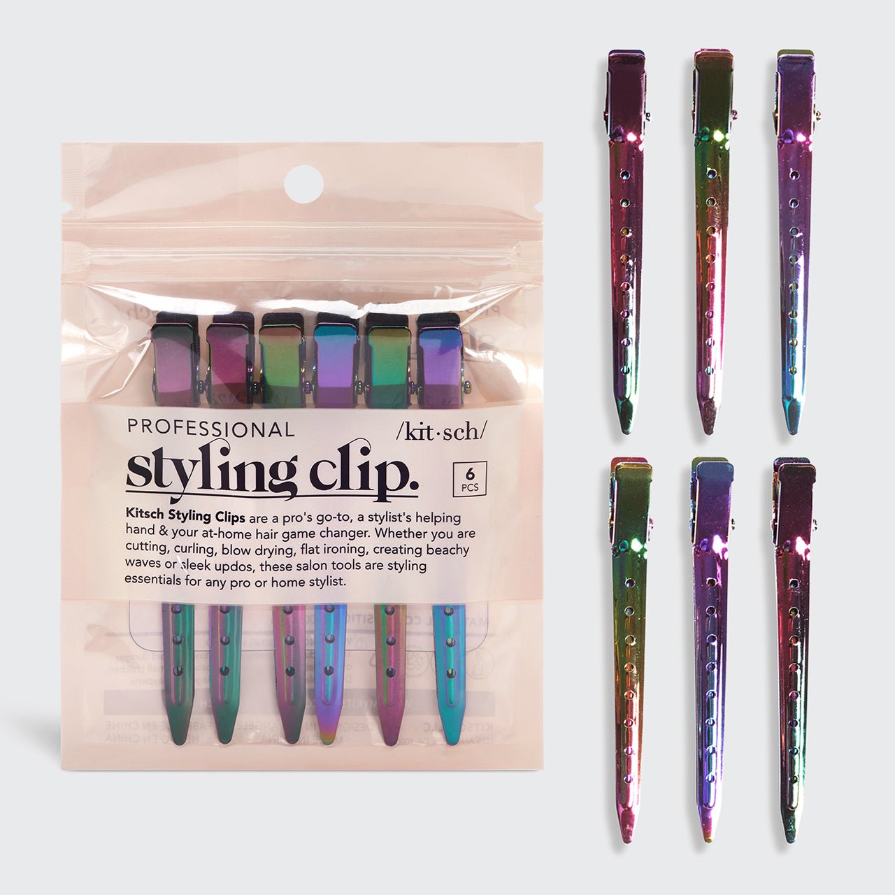 Styling Hair Clips 6pc (Iridescent)