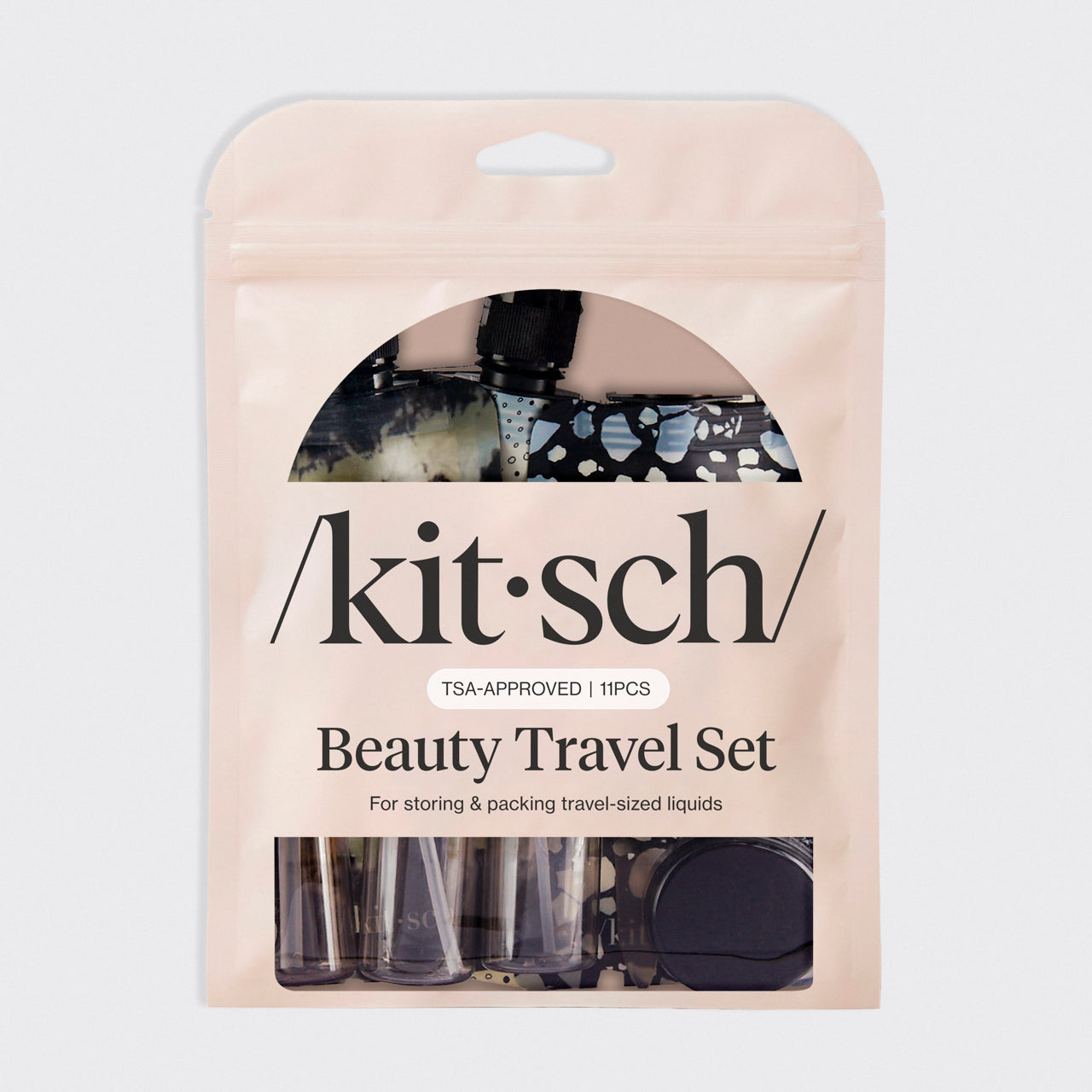 세면도구용 블랙 앤 아이보리 여행용 보틀 11종 세트