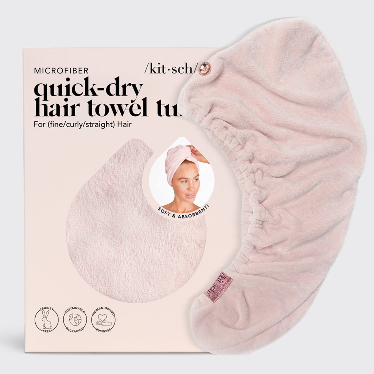 Asciugamano per capelli in microfibra - Blush