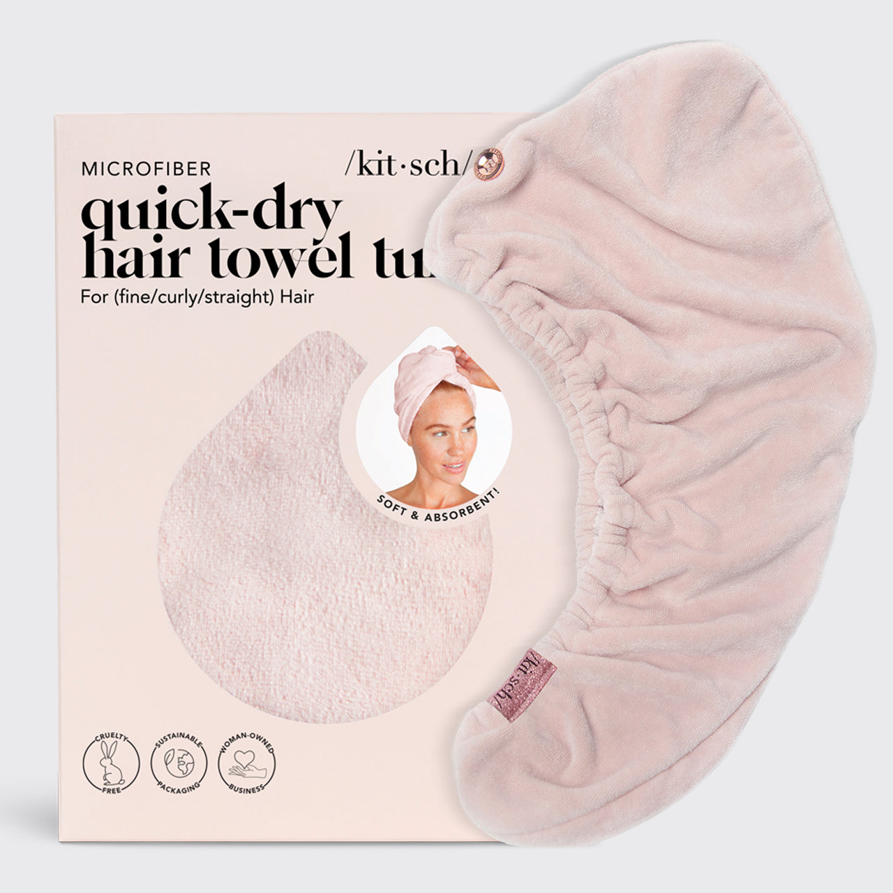 Blush Microfiber Hair Towel KITSCH