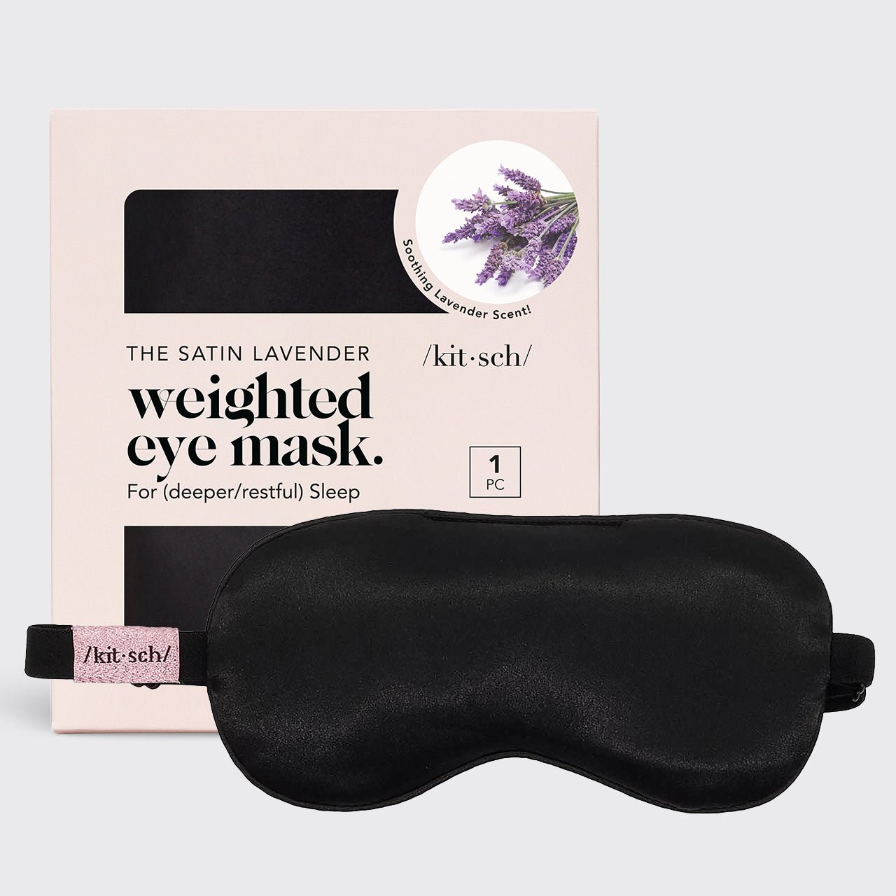 Het Lavender Weighted Satin Eye Mask