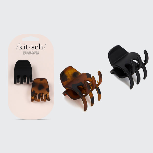 Black & Tort Claw Clips 2pc Set - Medium – KITSCH
