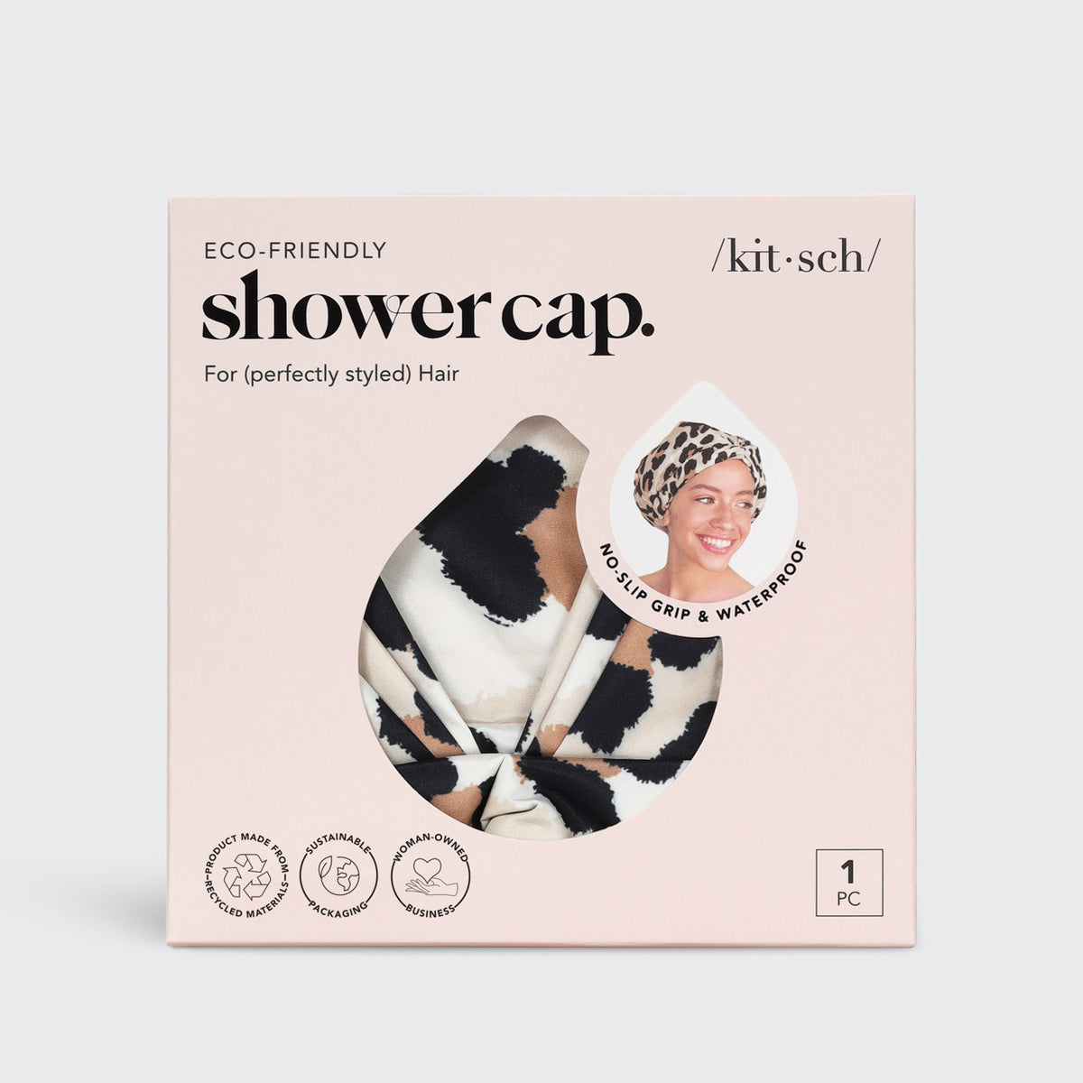 Recycled Polyester Luxe Shower Cap Leopard KITSCH