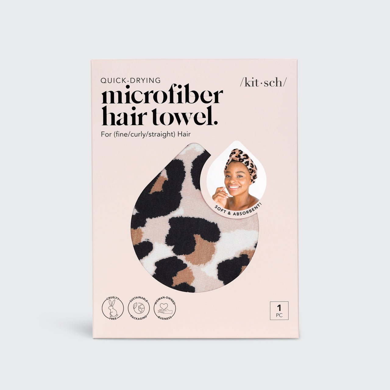Microfiber Hair Towel - Leopard
