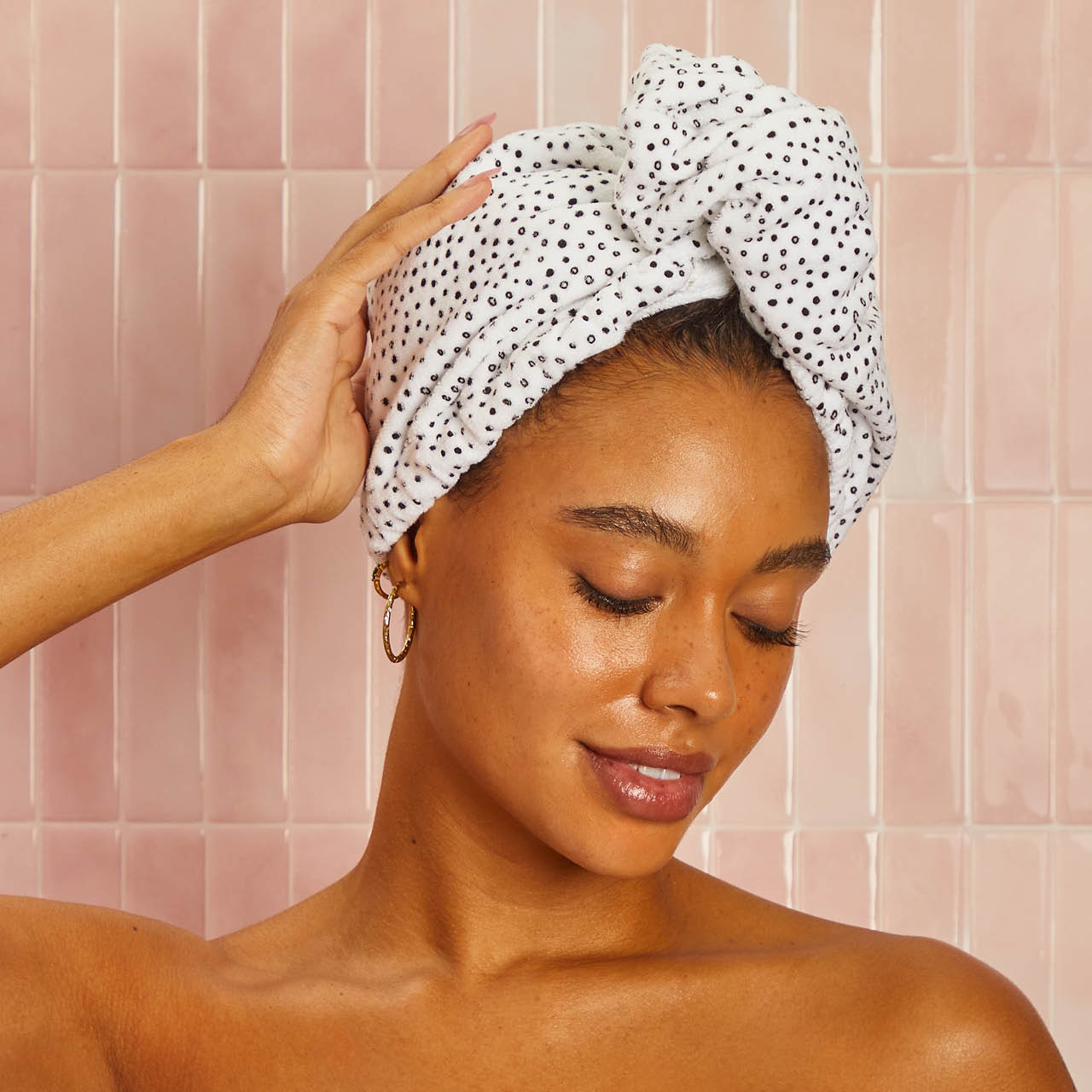 Micro Dot Microfiber Hair Towel | Cuts Drying Time in Half | KITSCH