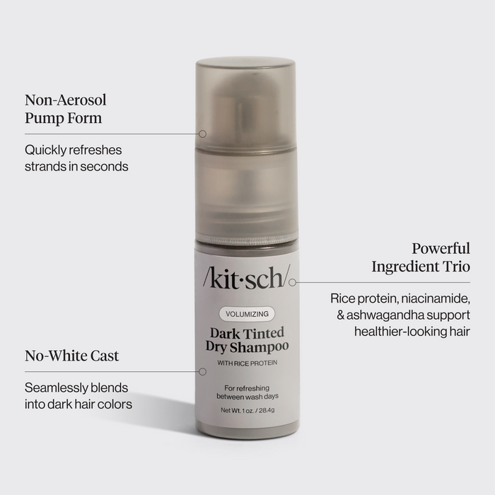 Champú seco voluminizador con proteína de arroz - Tinte oscuro 1 oz