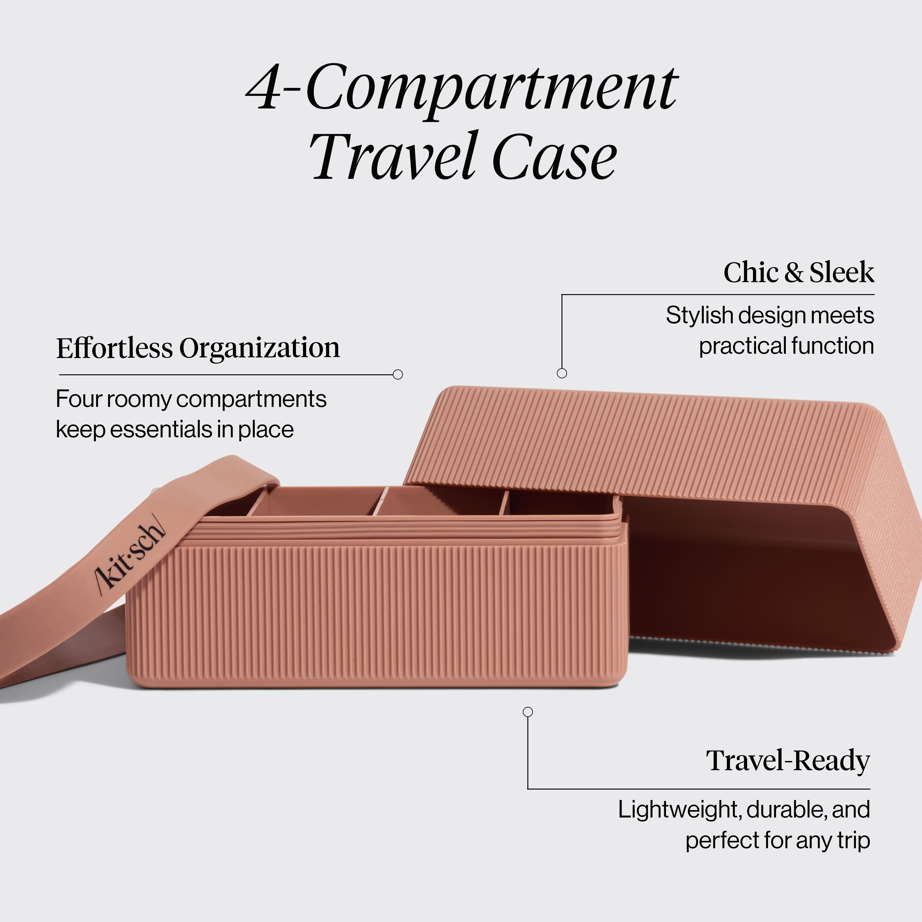 なつこシルク4ケース 4-Compartment Travel Case - Terracotta | KITSCH
