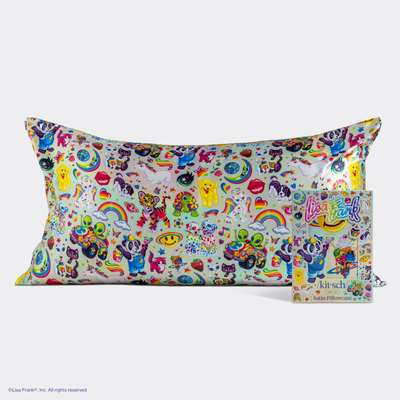 Lisa Frank x Kitsch Satin Pillowcase in The Fantastic World of Lisa Frank - King