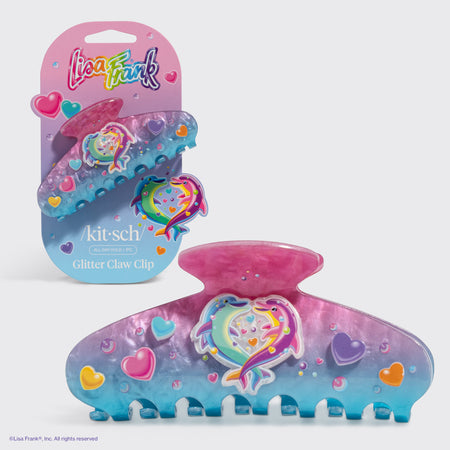 Lisa Frank x Kitsch Glitter Claw Clip - Dancing Dolphins | KITSCH