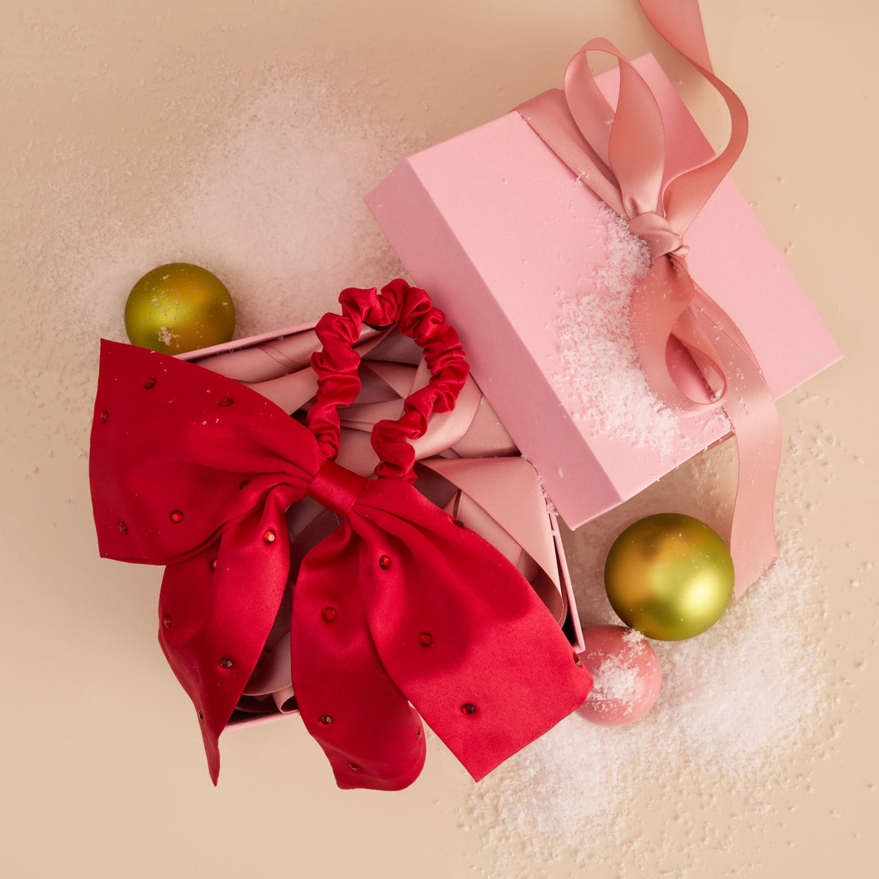 Satin & Rhinestone Bow Scrunchie | KITSCH