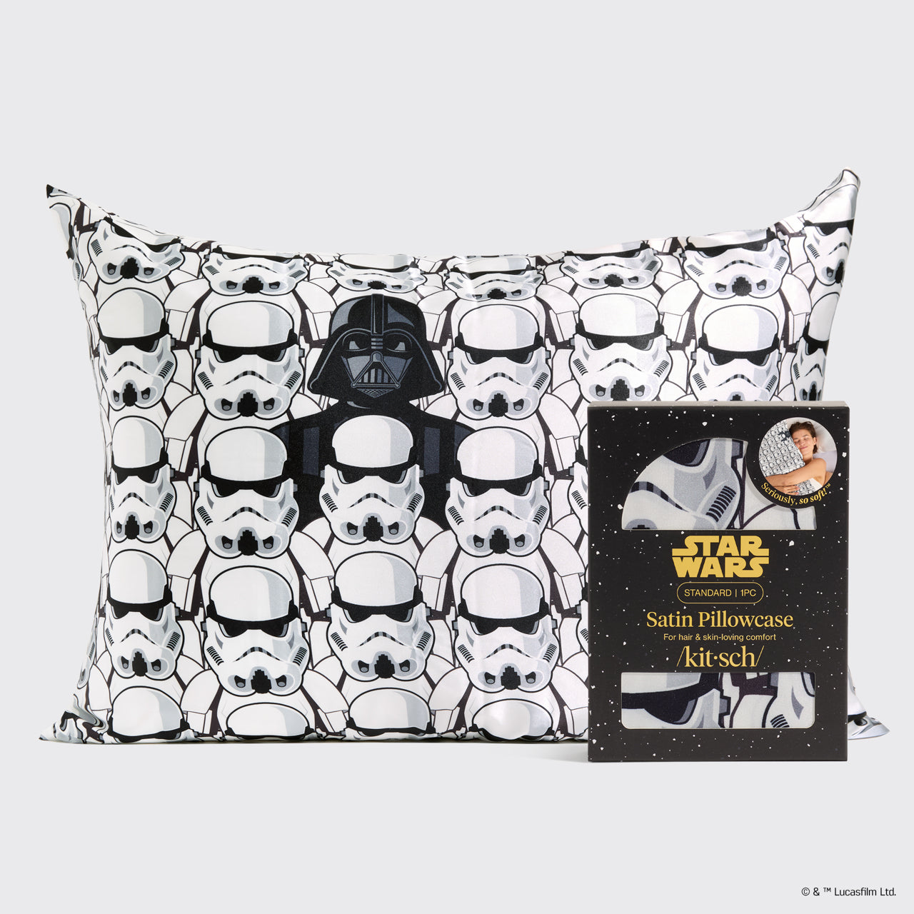 Star Wars™ & Kitsch Satin-Kissenbezug in Darth Vader & Sturmtruppen