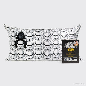 Star Wars™ & Kitsch Funda de almohada de satén de Darth Vader & Stormtroopers - King