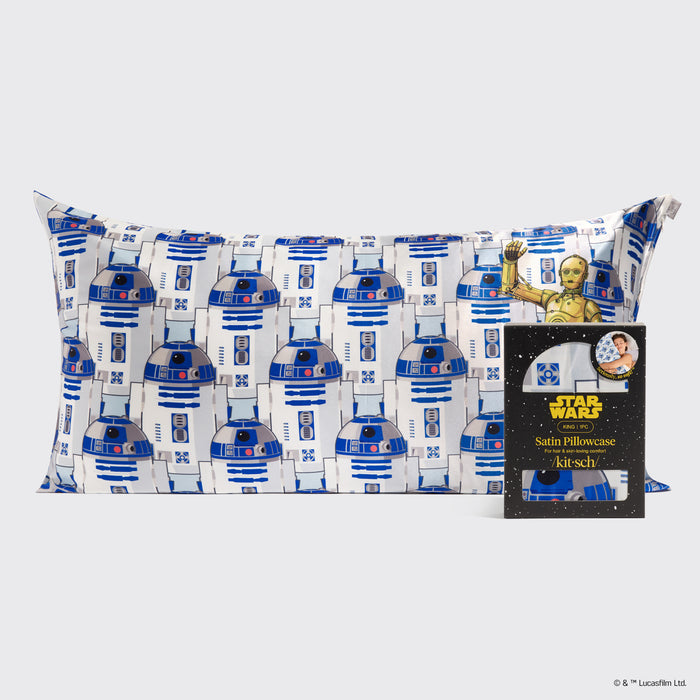 Star Wars™ & Kitsch Funda de almohada de satén de R2-D2 & C-3PO - King