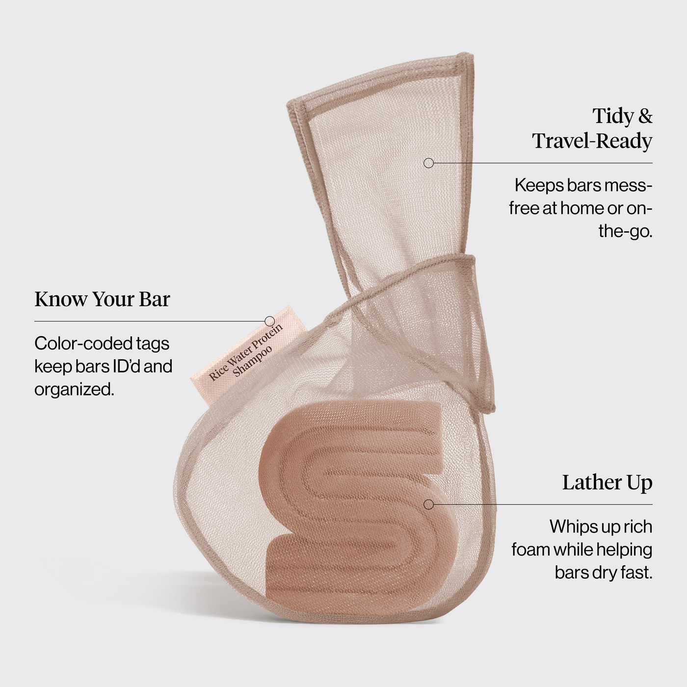 키치 바 세이버 백 - 그레이 - 라이스 워터 프로틴 샴푸