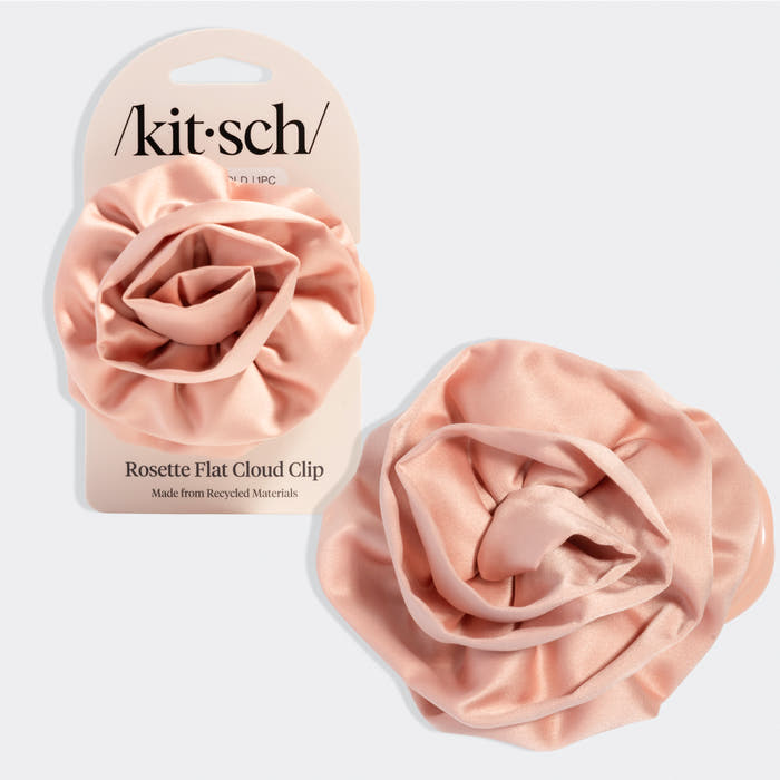 Terracotta  rosette flat cloud clip with packaging on a light gray background