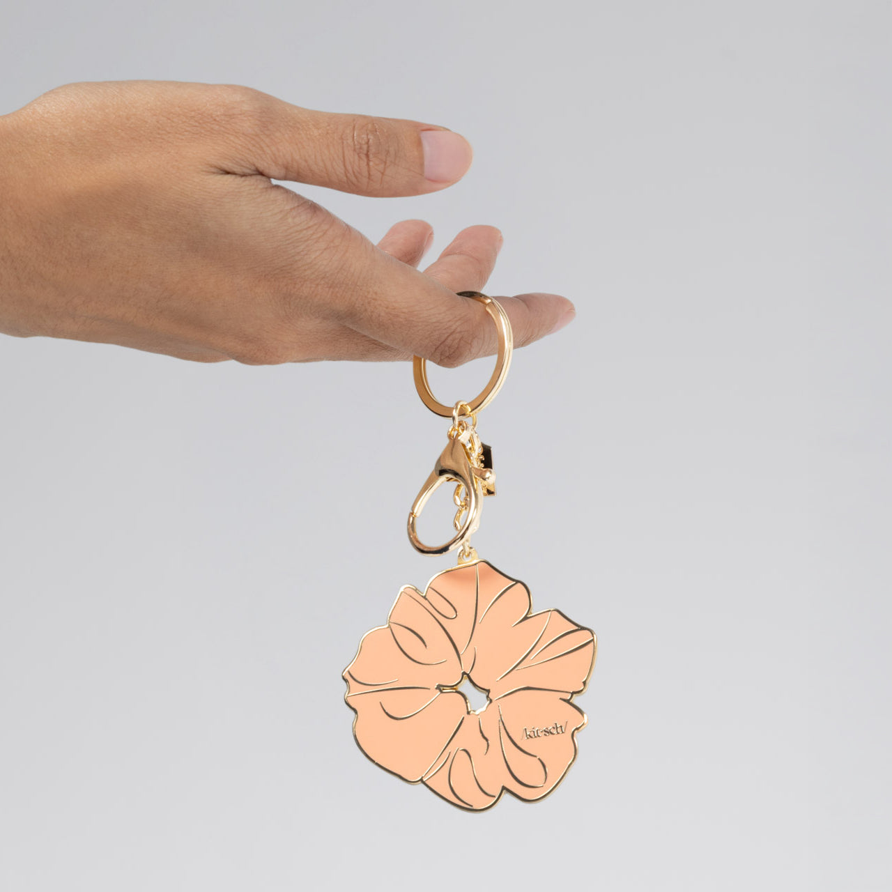 Terracotta Scrunchie Metal Enamel Keychain | KITSCH